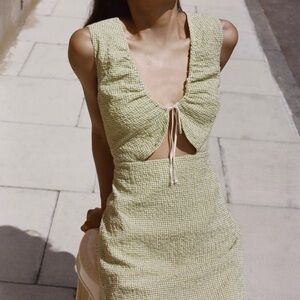 Paloma Wool Chambao Gingham Dress
 with Tie Detail